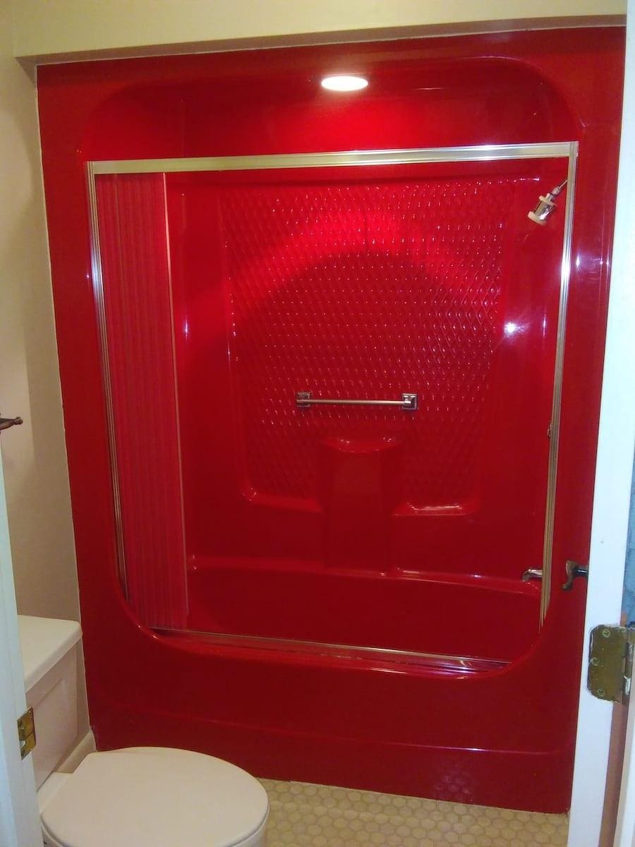 Shower colour change — before refinishing