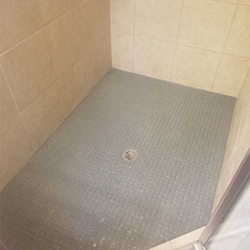 Shower floor repair & refinish — after refinishing, Spartanburg, SC